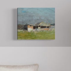 Village Landscape Impressionism Original oil Painting Ready to Hang