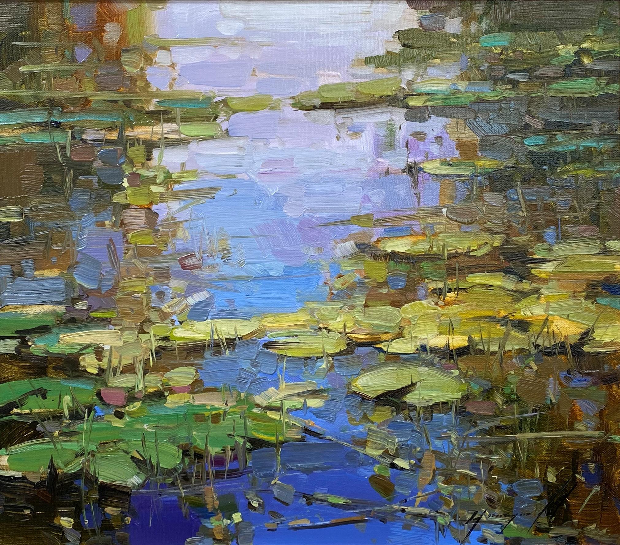 Water Lilies Pond - Abstract Impressionist Painting by Vahe Yeremyan