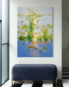 Waterlilies Floral Original Ölgemälde, hängefertig