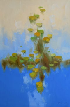 Waterlilies, Flowers Impressionism Original oil Painting, Ready to Hang
