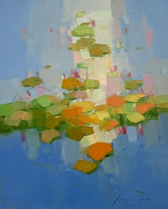 Waterlilies, Impressionism Original oil Painting, Ready to Hang