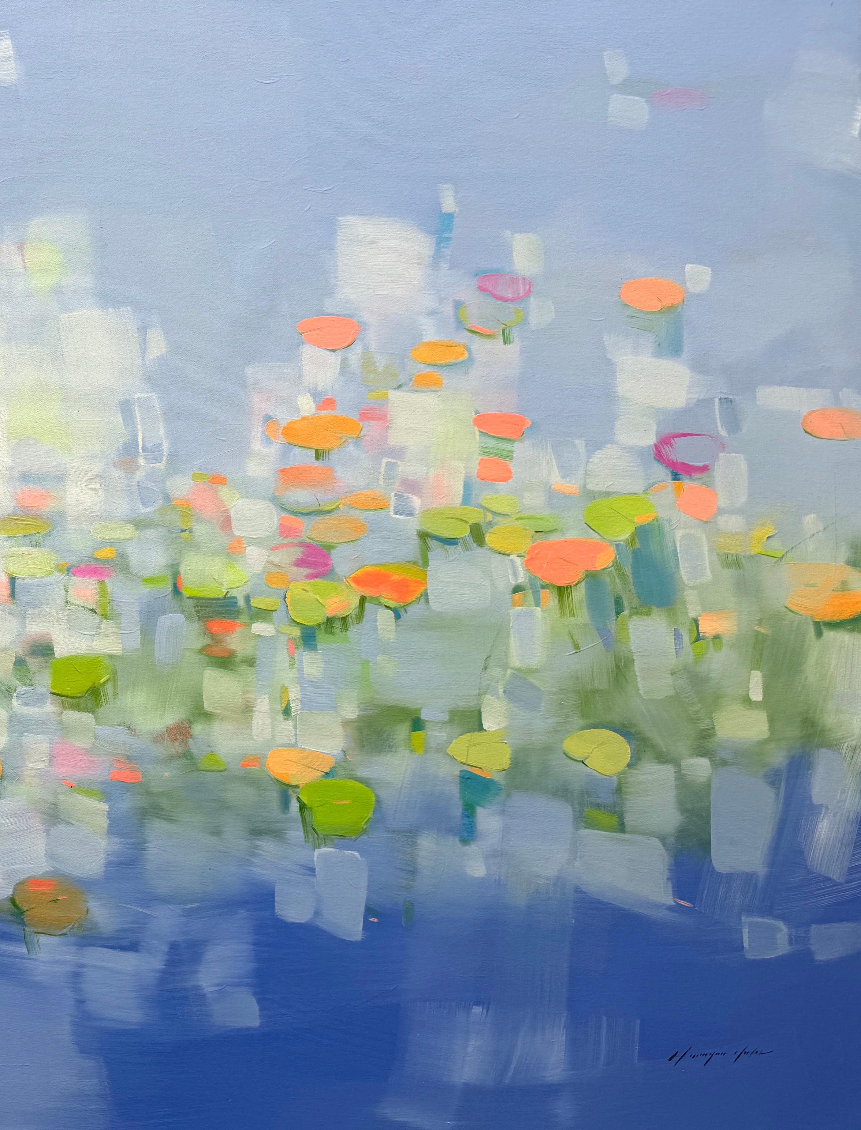 Artist: Vahe Yeremyan 
Work: Original Oil Painting, Handmade Artwork, One of a Kind 
Medium: Oil on Canvas 
Year: 2024
Style: Contemporary Art, 
Title: Waterlilies,
Size: 44
