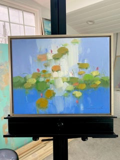 Waterlilies, Floral Impressionism Original oil Painting, Ready to Hang