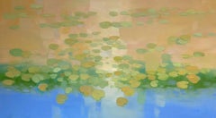Waterlilies, Flowers garden, Impressionism, Original oil Painting, Ready to Hang