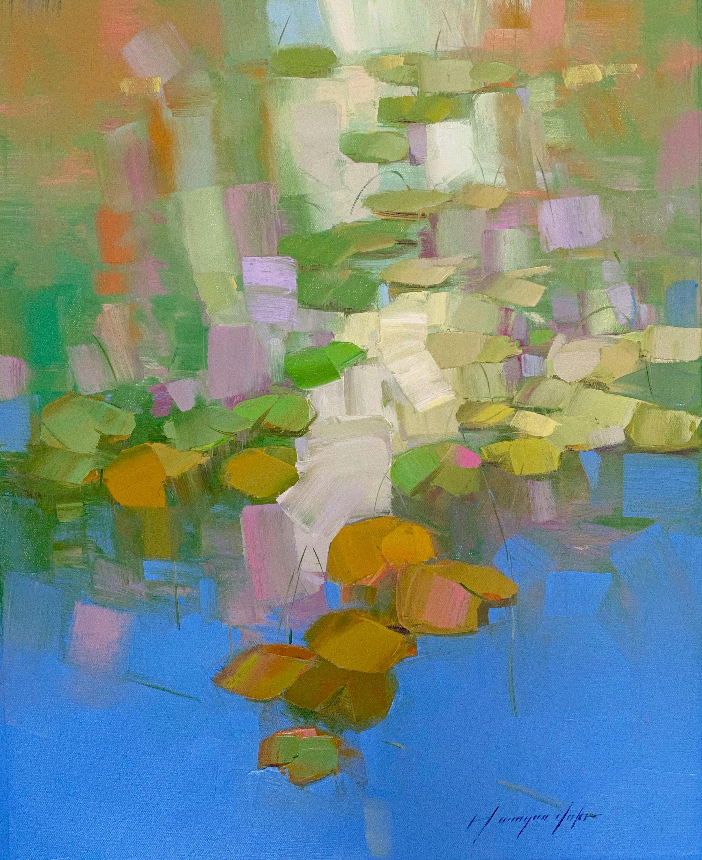 Waterlilies, Original oil Painting, Ready to Hang