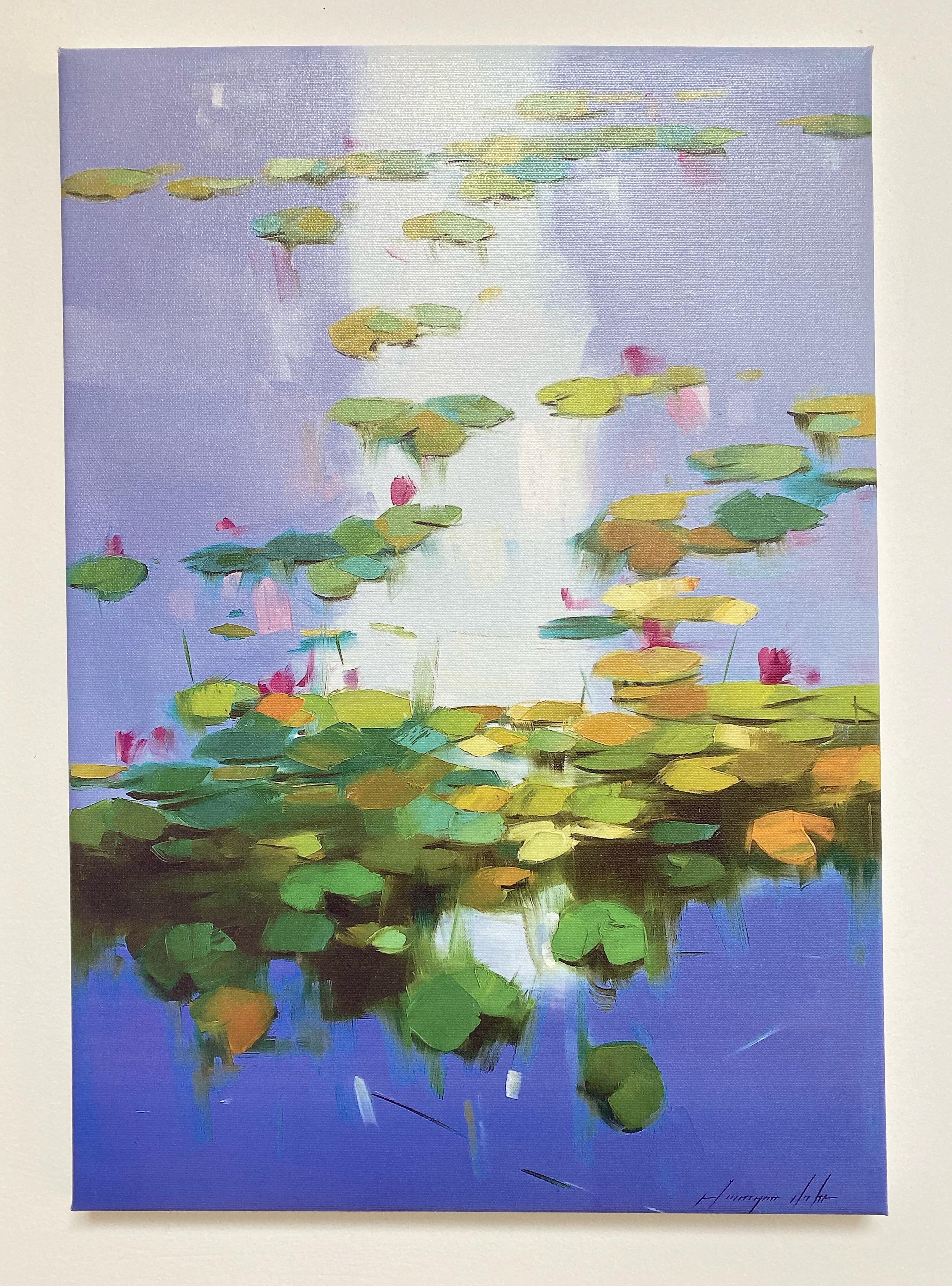 Waterlilies, Print on Canvas - Painting by Vahe Yeremyan