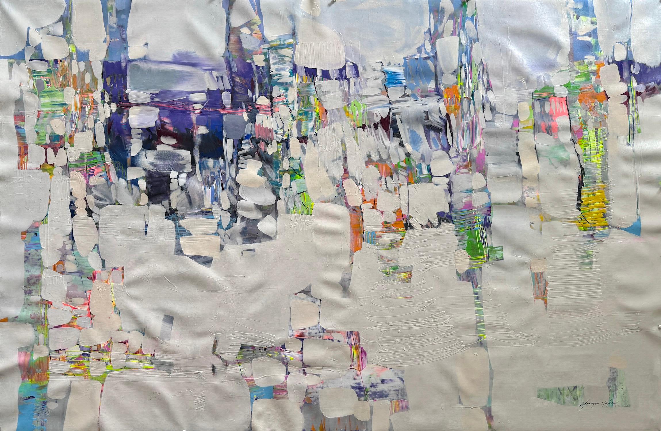 White Memory Abstrakte Kunst Original Ölgemälde, hängefertig