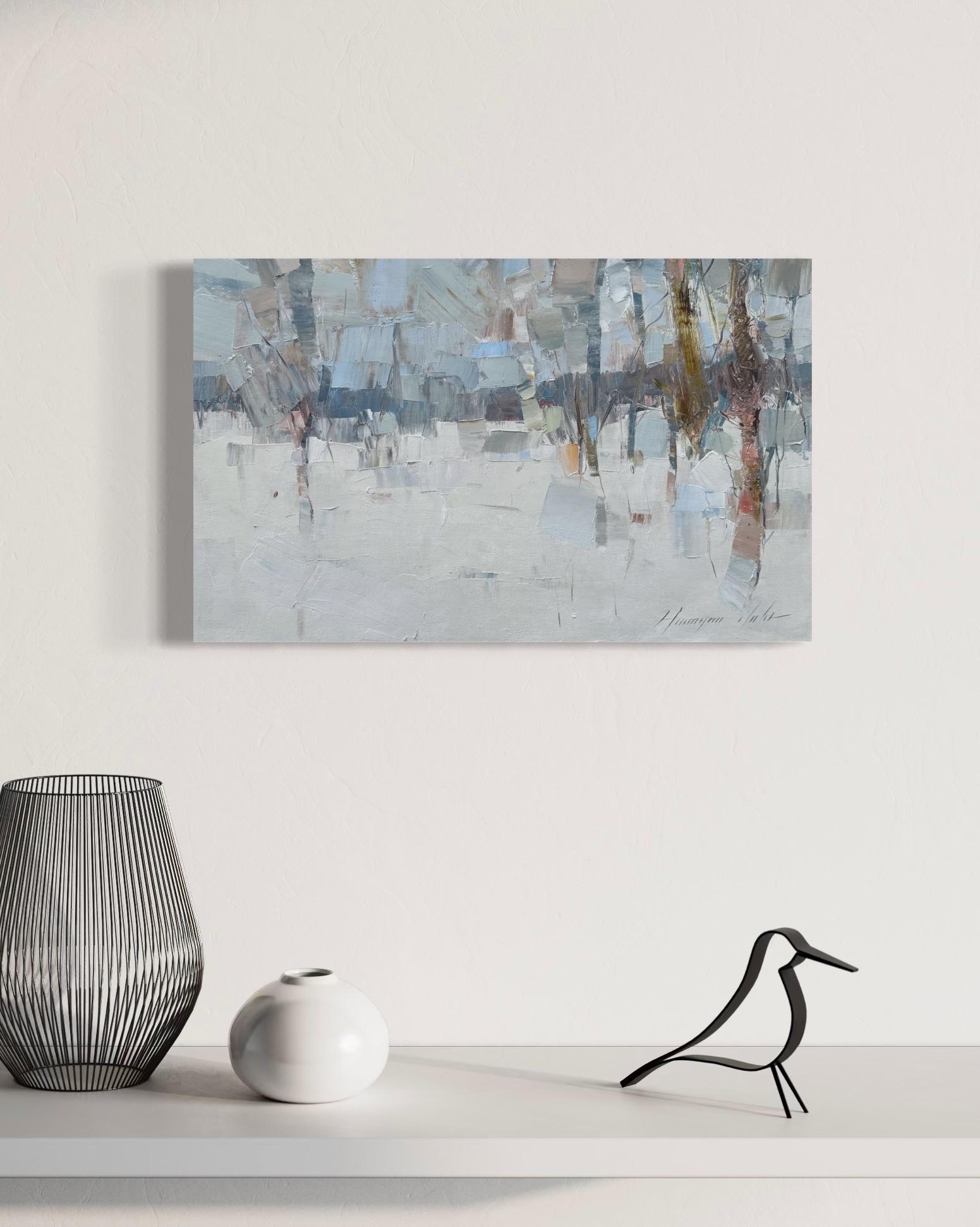 Winter-Impressionismus Originalgemälde zum Aufhängen im Angebot 1