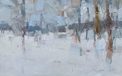 Winter Impressionism Original Painting Ready to Hang