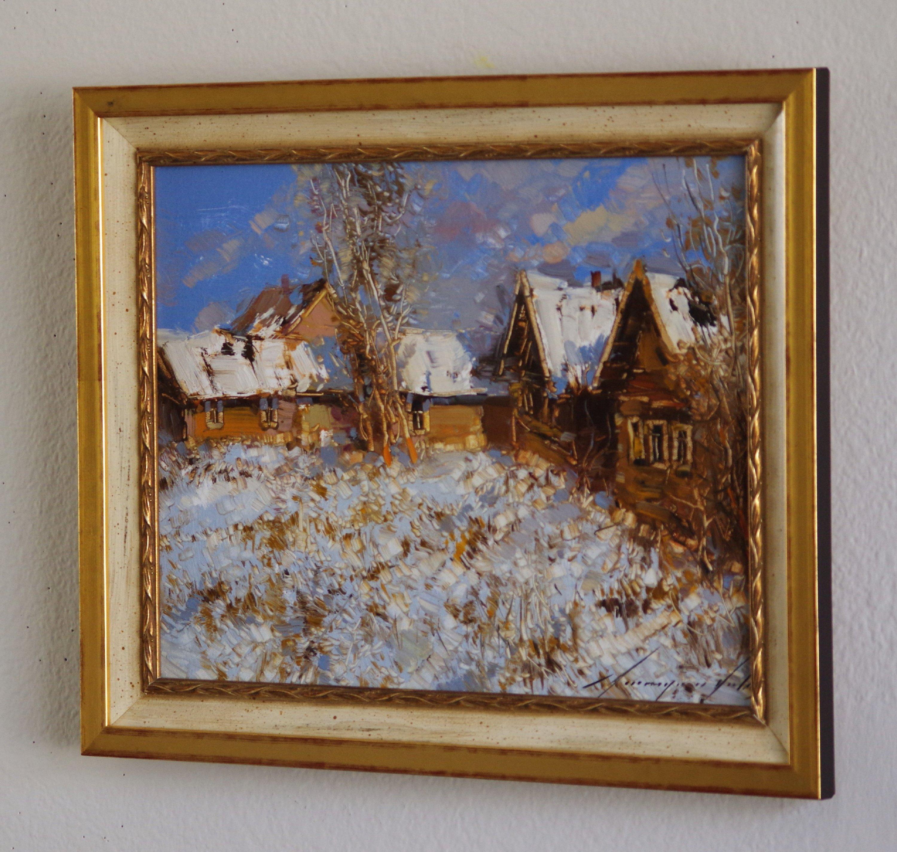 Winter in Village - Impressionist Painting by Vahe Yeremyan