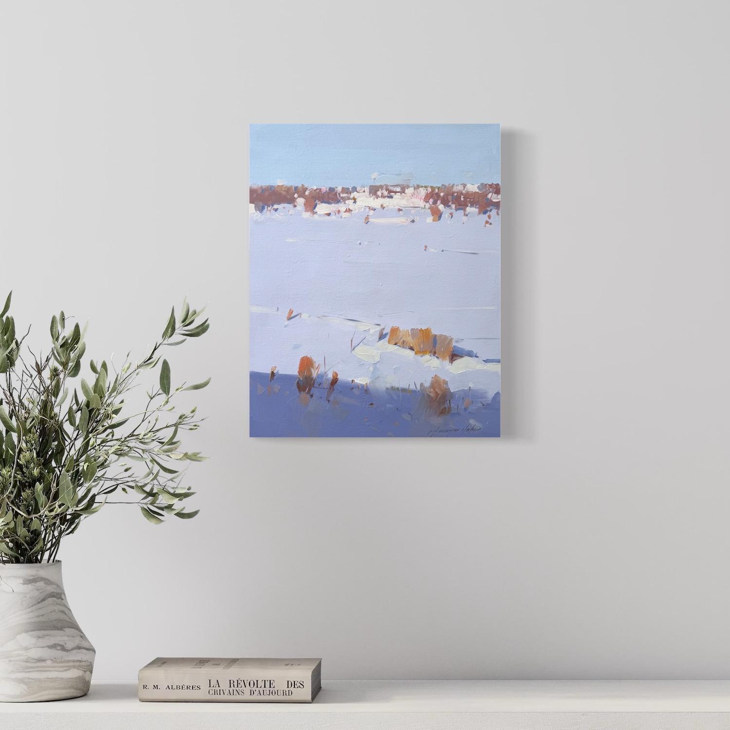 Winter Morning Landscape Impressionismus Original Ölgemälde, hängefertig – Painting von Vahe Yeremyan