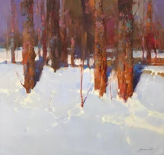 Winter Morning Original Oil Painting, Handmade artwork