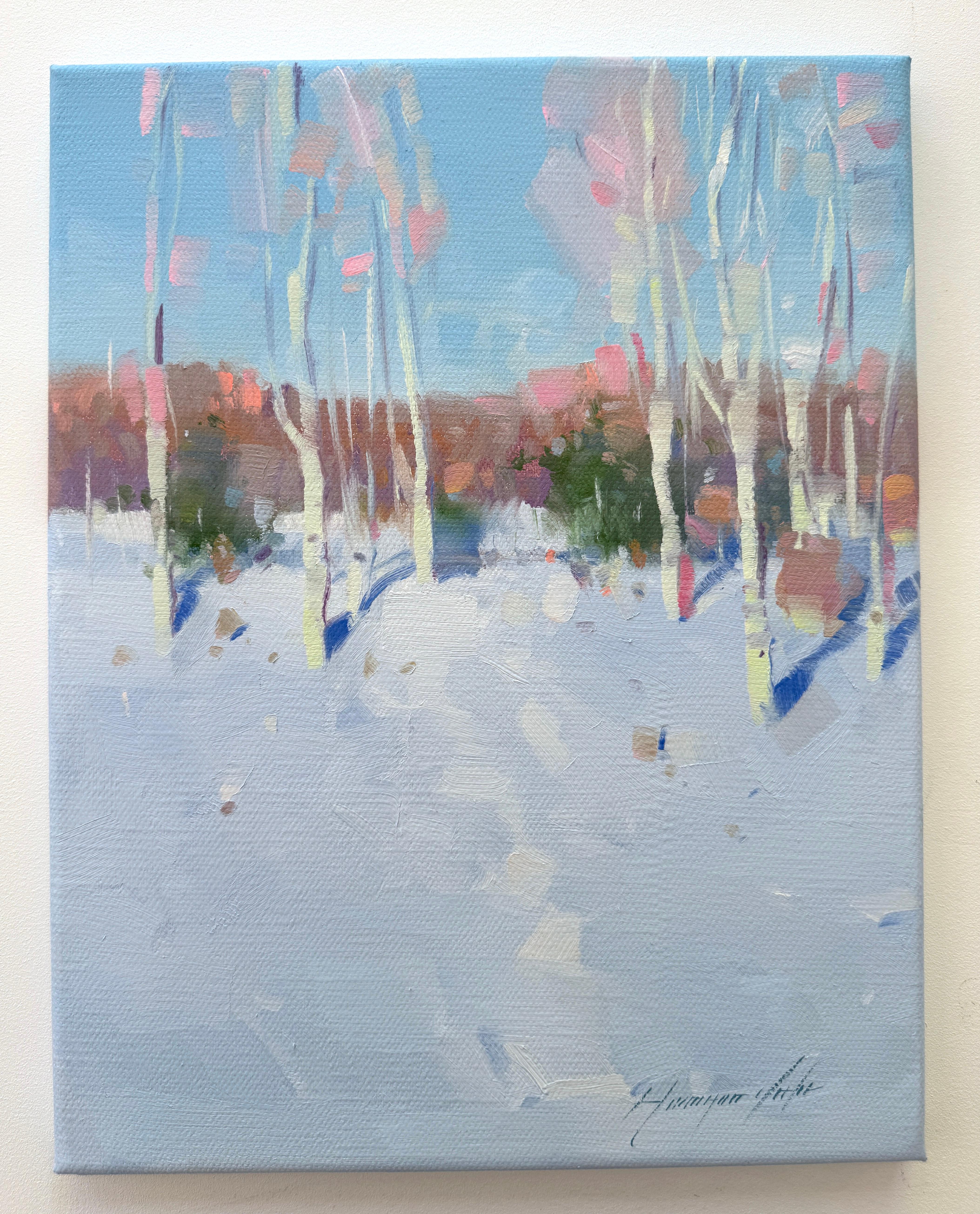 Artist: Vahe Yeremyan 
Work: Original Oil Painting, Handmade Artwork, One of a Kind 
Medium: Oil on Canvas 
Year: 2024
Style: Impressionism, 
Title: Winter Morning,
Size: 14