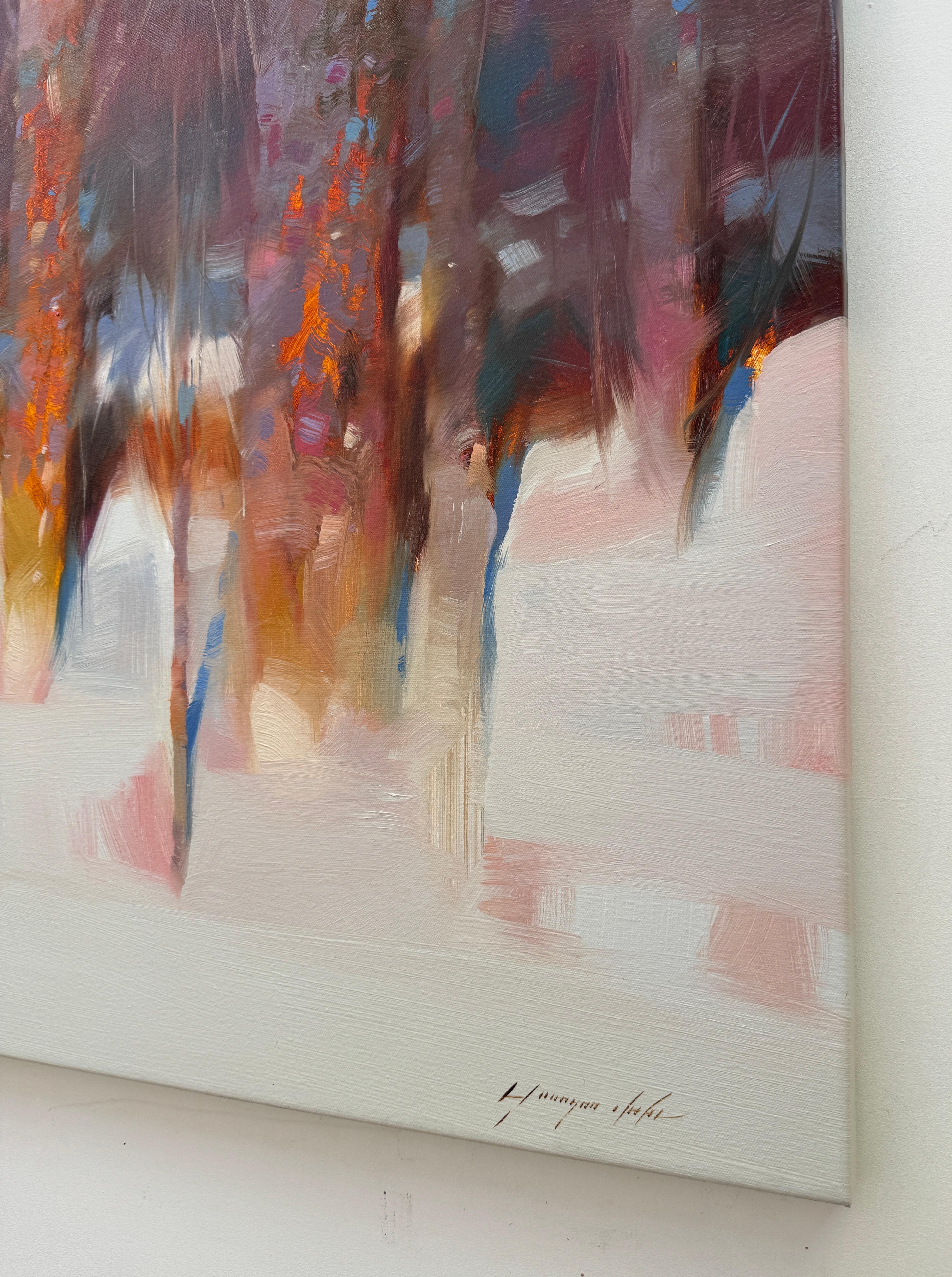 Tempo d'inverno, Impressionismo, Pittura ad olio originale, pronta da appendere in vendita 1