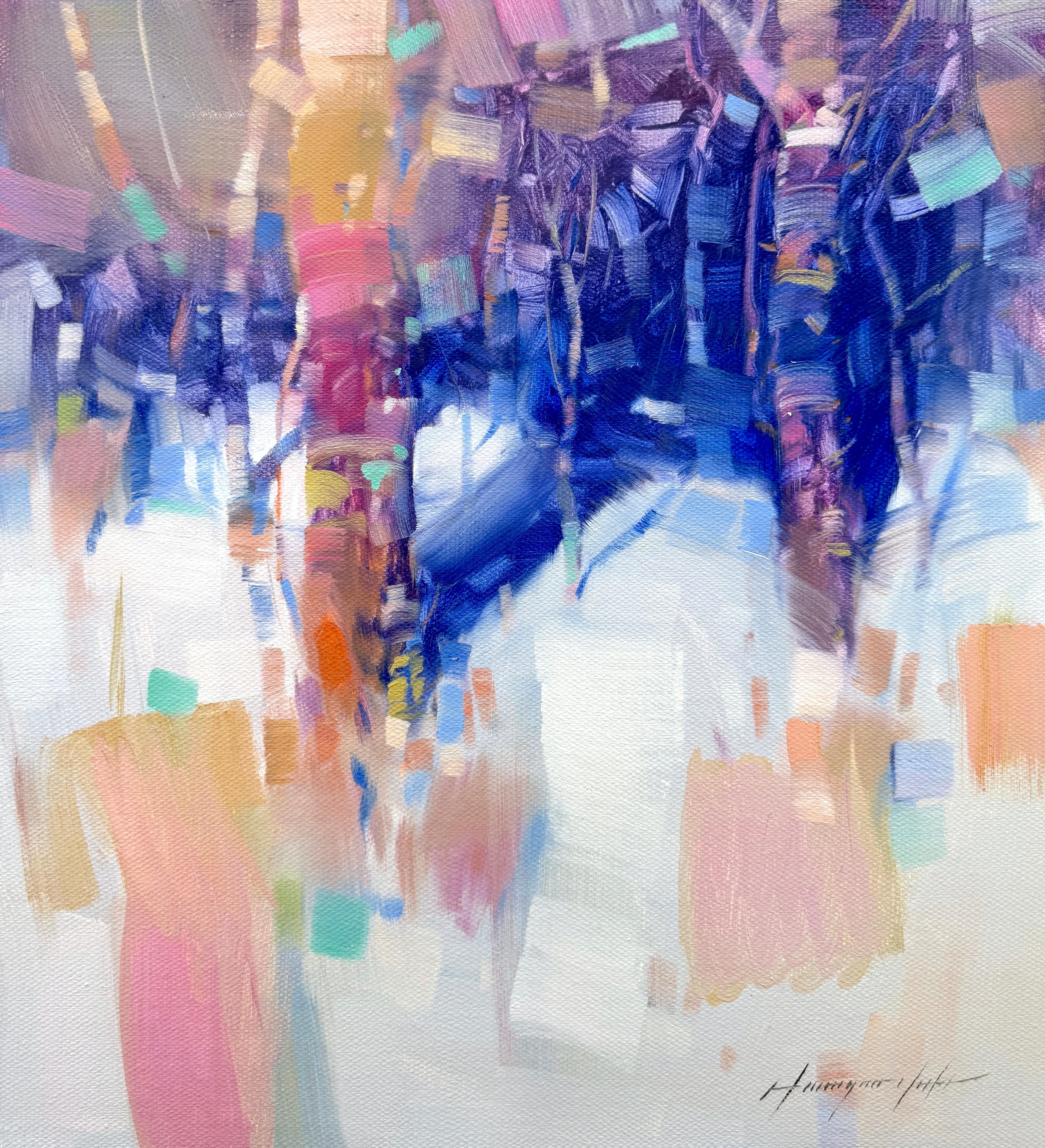 Landscape Painting di Vahe Yeremyan - Alberi d'inverno, Impressionismo paesaggistico Pittura ad olio originale, pronta da appendere