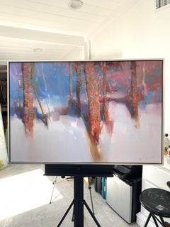 Winter Trees, Landscape Original oil Painting, Ready to Hang