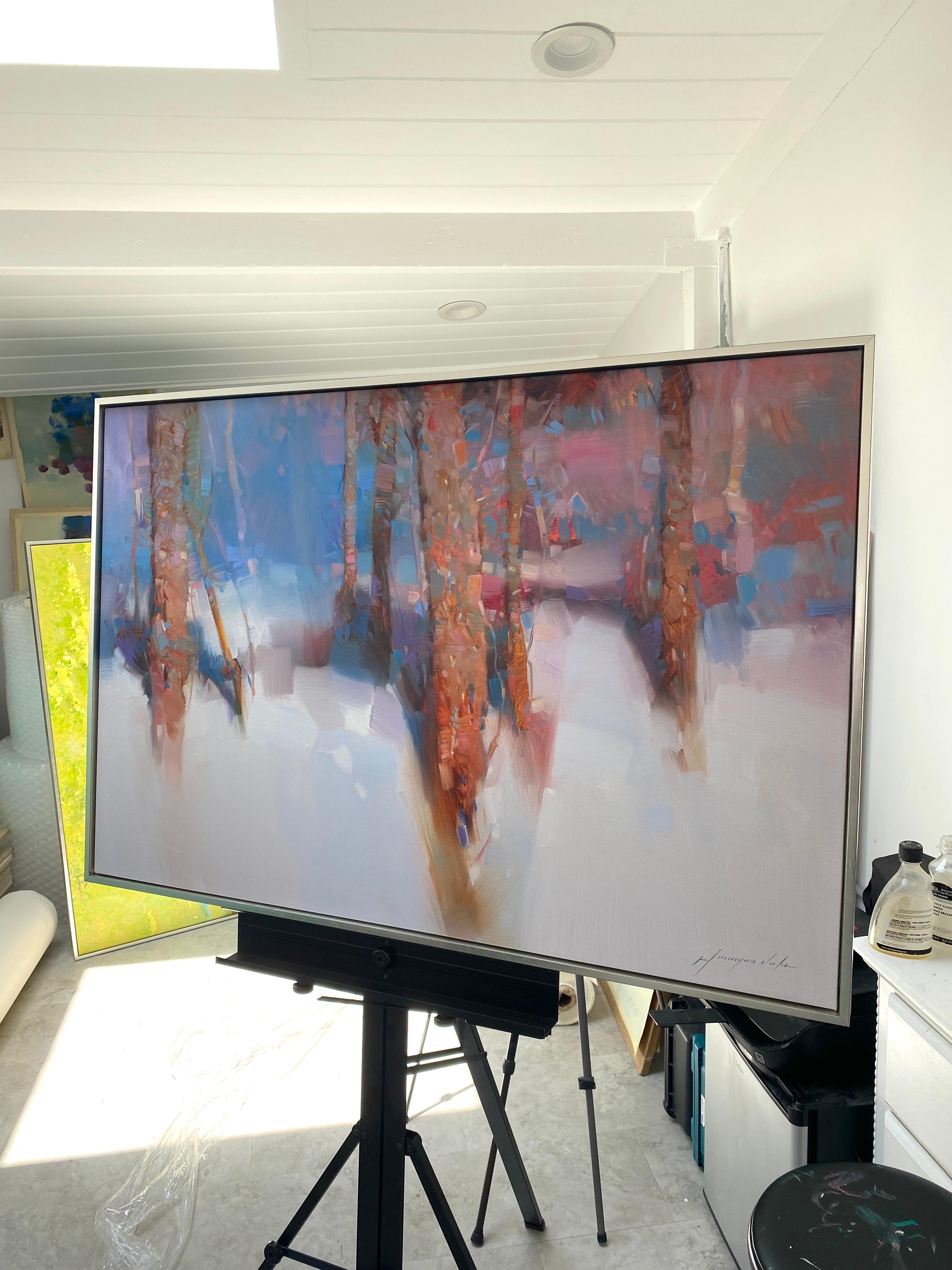 Alberi d'inverno, paesaggio Pittura a olio originale, pronta da appendere - Painting Impressionismo di Vahe Yeremyan