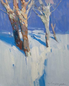 Winter Trees, Original oil Painting, Ready to Hang