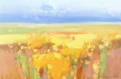 Yellow Field, Original oil Painting, Ready to Hang