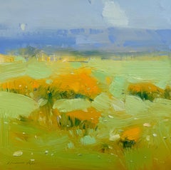 Yellow Valley, Landscape, Original oil Painting, Ready to Hang