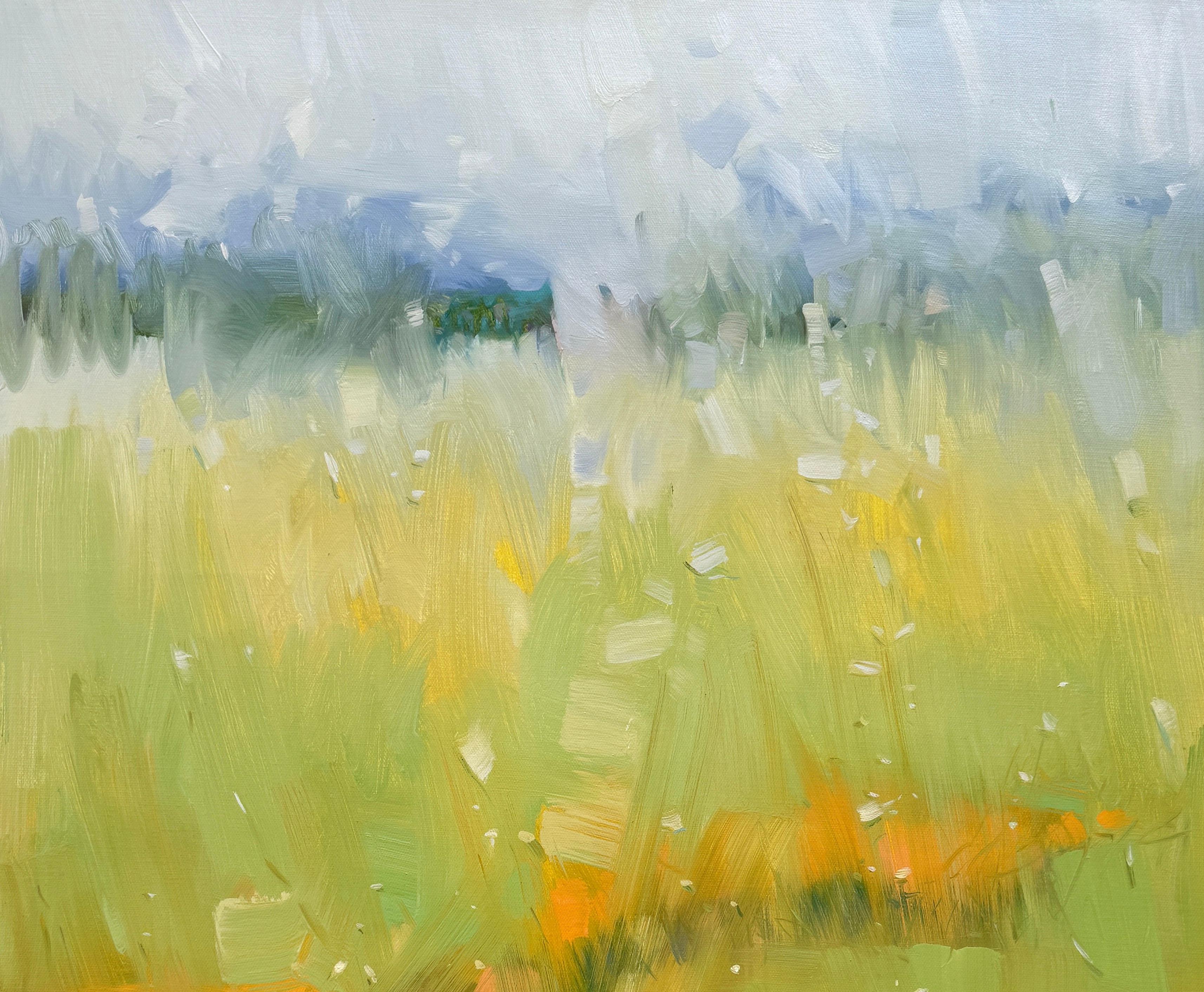 Valle Amarillo, Paisaje, Pintura al óleo original, Lista para colgar, Impresionismo - Painting Impresionista de Vahe Yeremyan