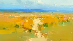 Yellow Valley, Original Oil Painting, Handmade Artwork