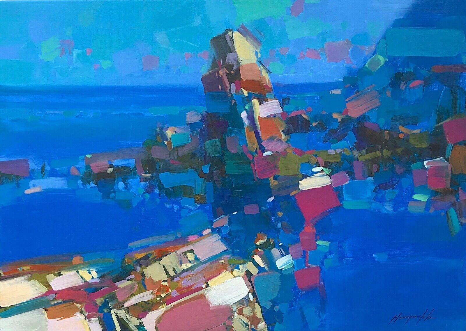 Still-Life Print de Vahe Yeremyan - Acantilados en Cobalto, Impresión sobre papel satinado, Enmarcado