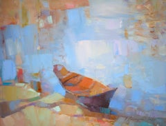 Rowboat, Print on Satin Paper, Framed