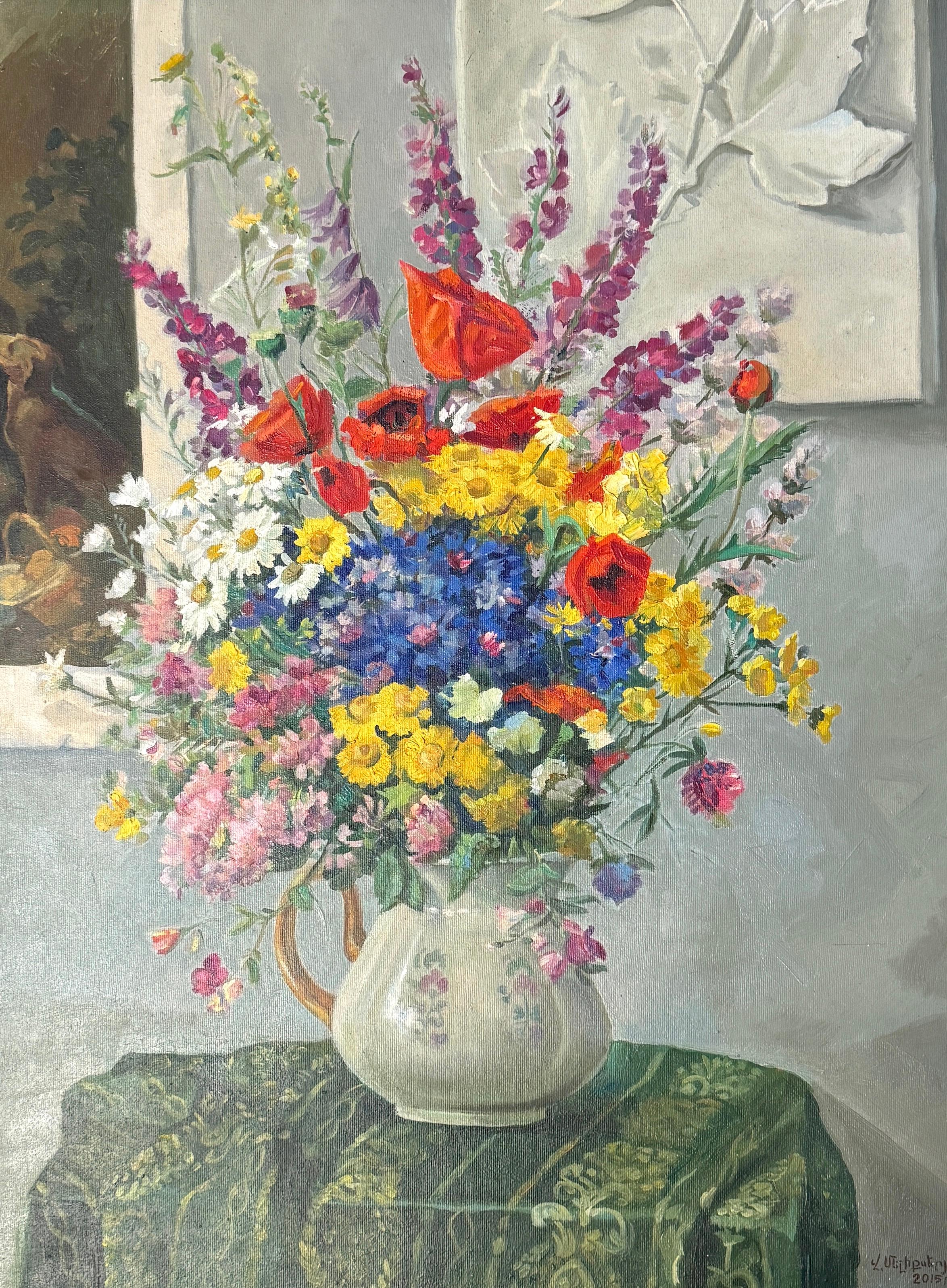 Flores de campo Naturaleza muerta Impresionismo Pintura al óleo original, Lista para colgar