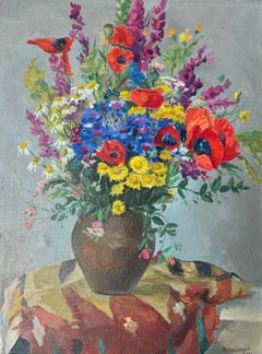 Fiori Natura morta Impressionismo Pittura a olio originale, pronta da appendere