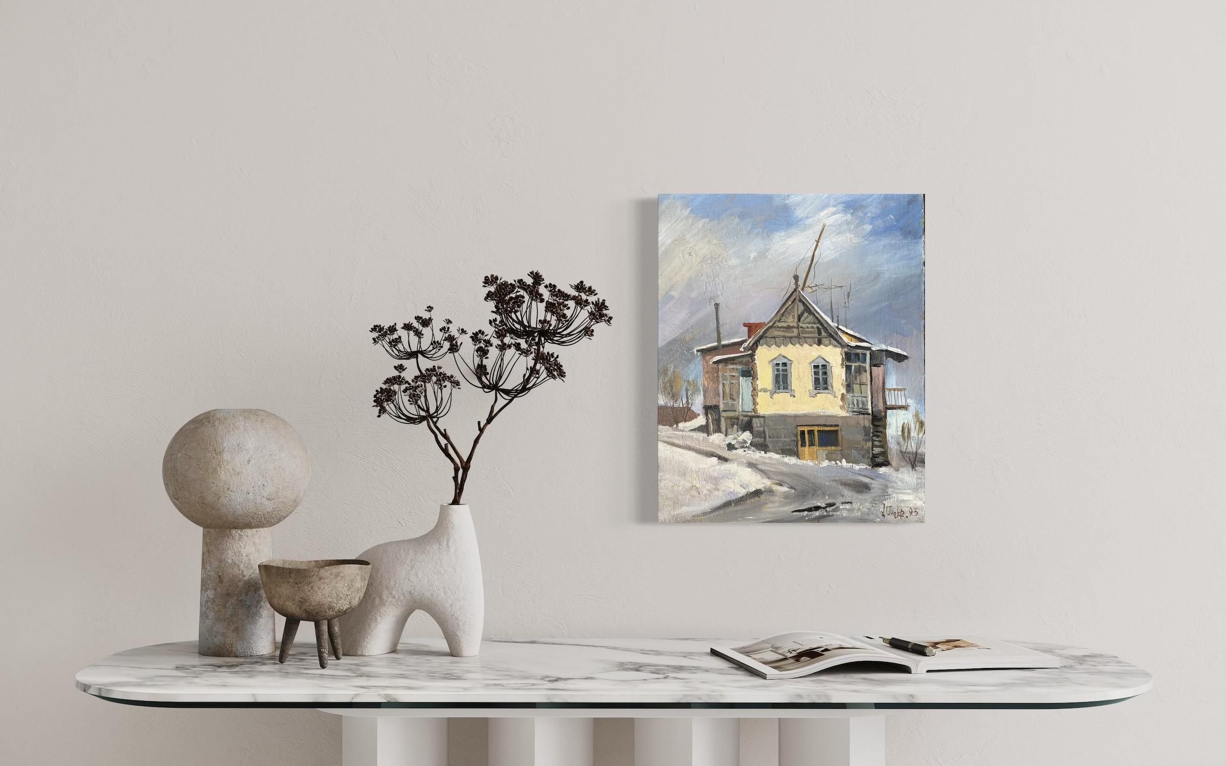Provinz Landschaft Impressionismus Original Ölgemälde, hängefertig im Angebot 2