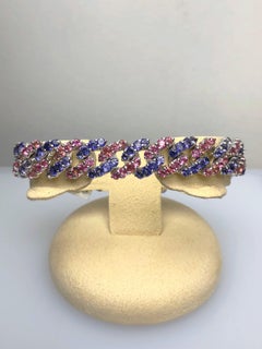 Bracelet Vaid en or blanc 18 carats, tourmaline rose et iolite