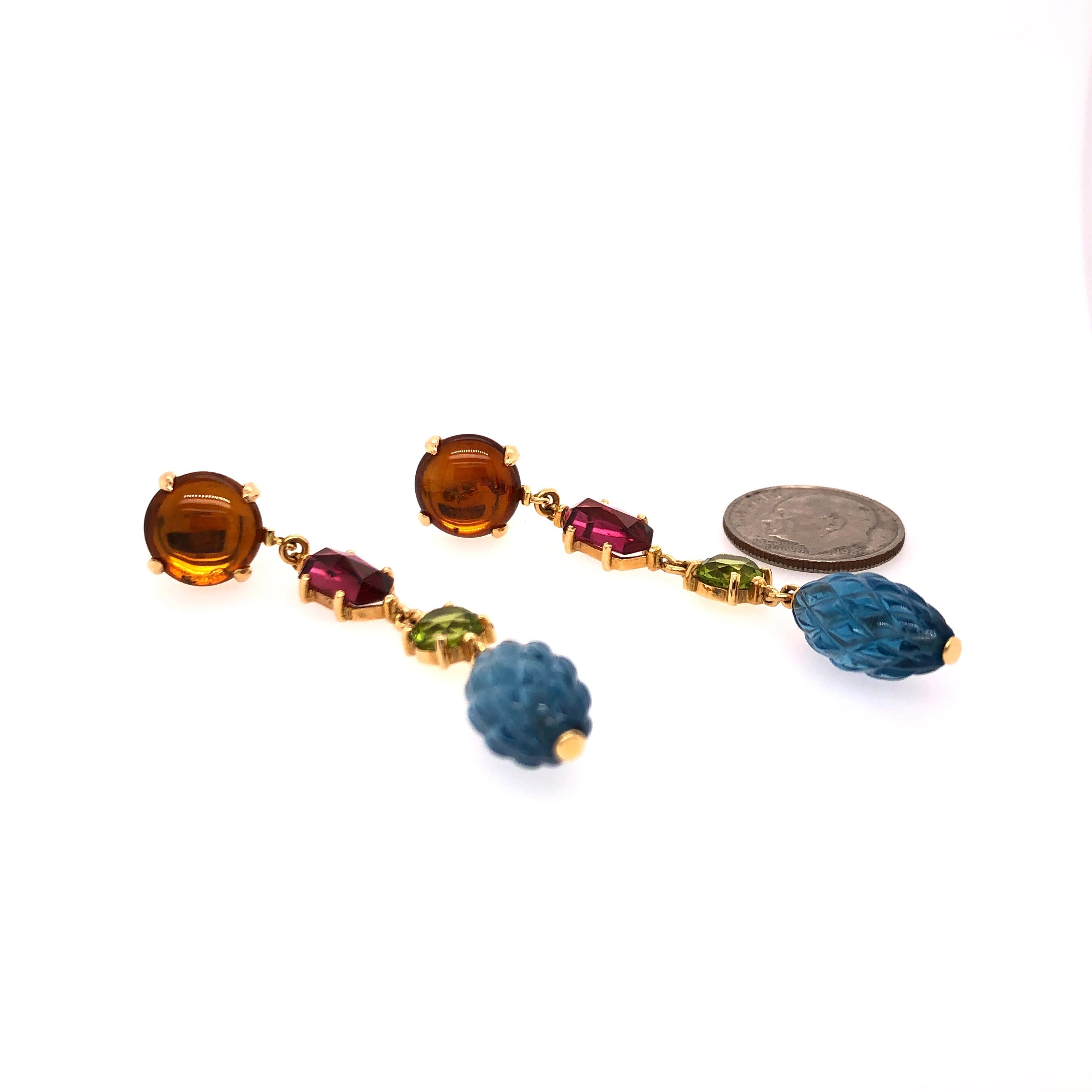 Women's Vaid Roma Multicolored Stones Earrings