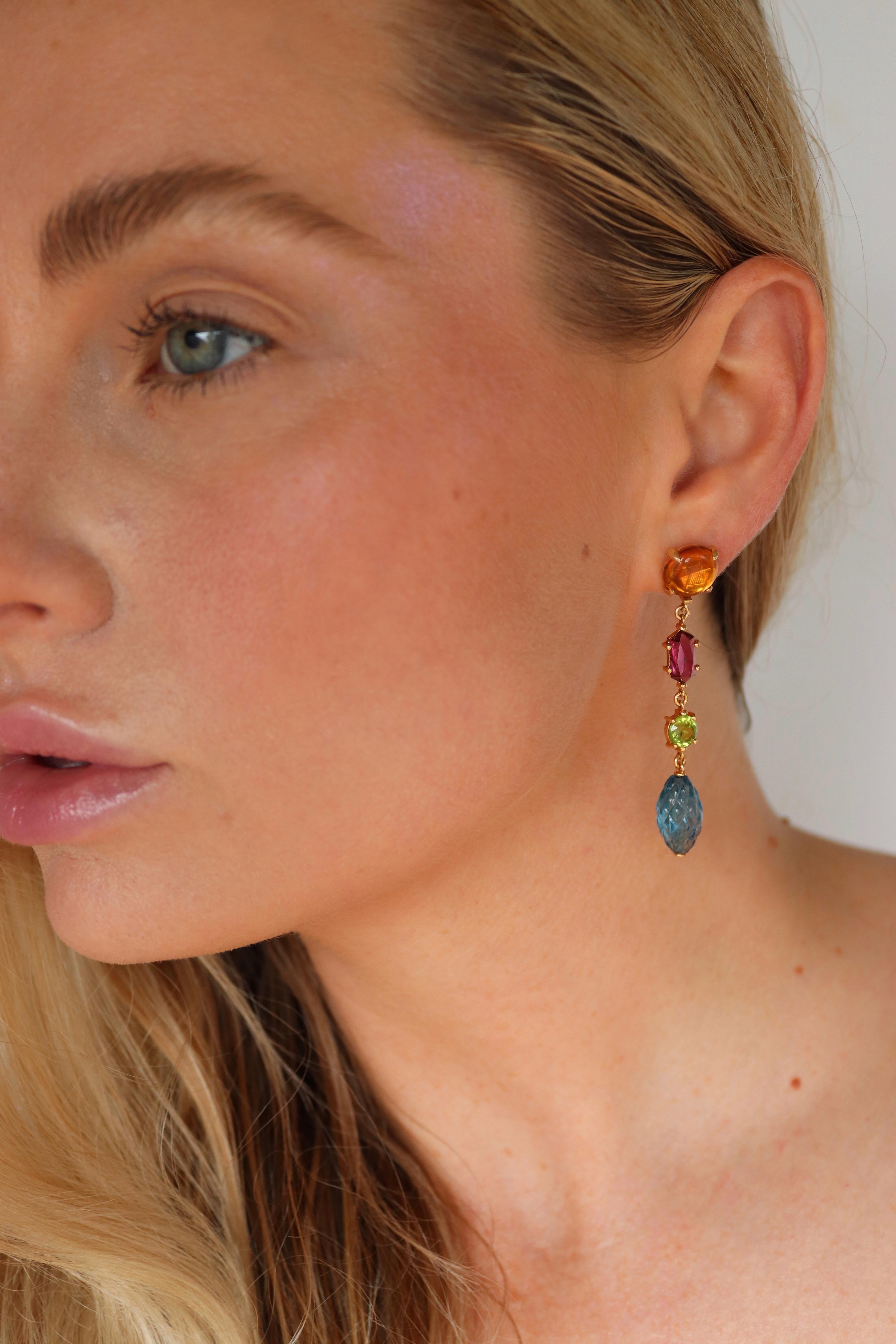 Vaid Roma Multicolored Stones Earrings 2