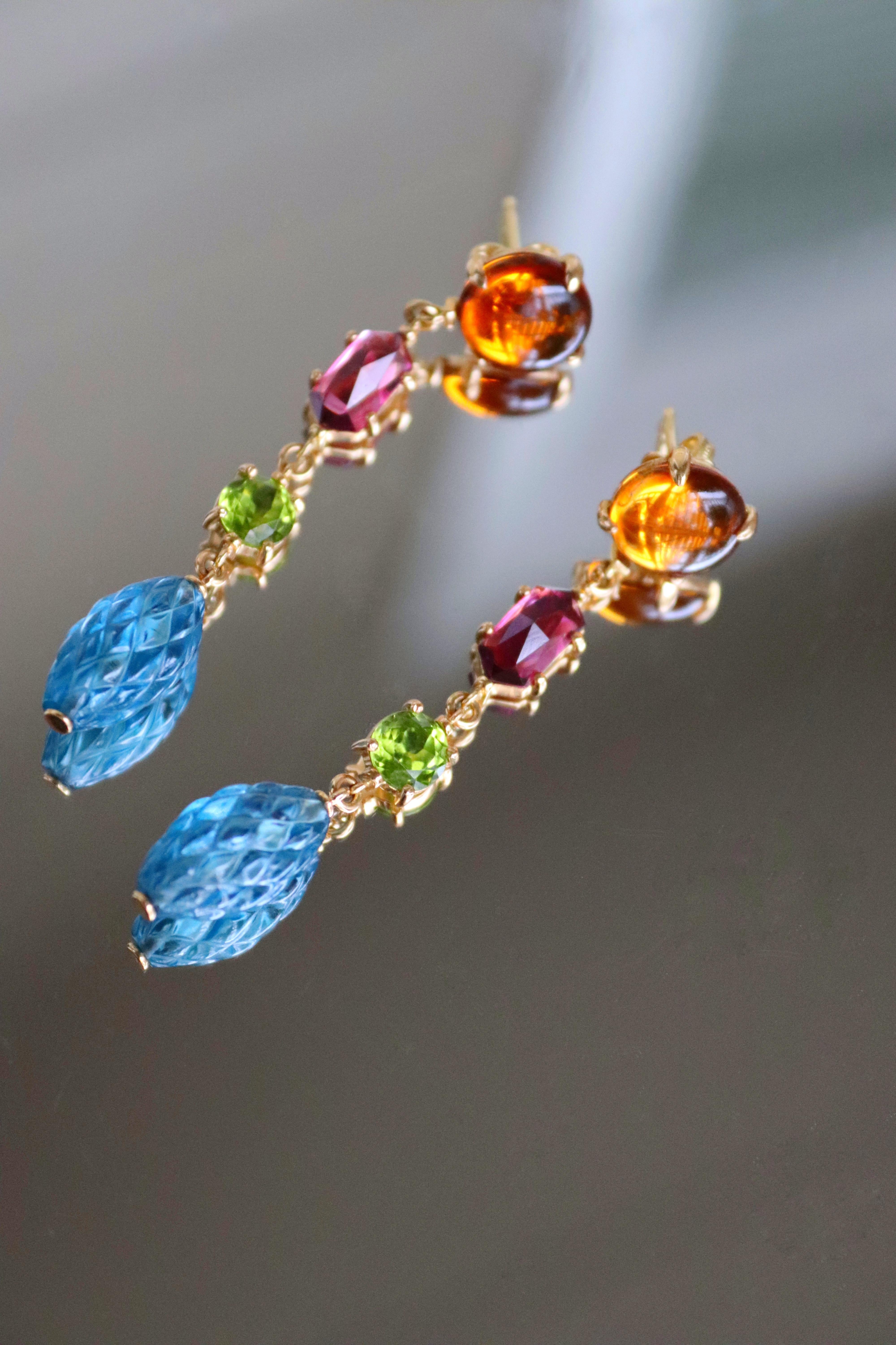 Vaid Roma Multicolored Stones Earrings 4