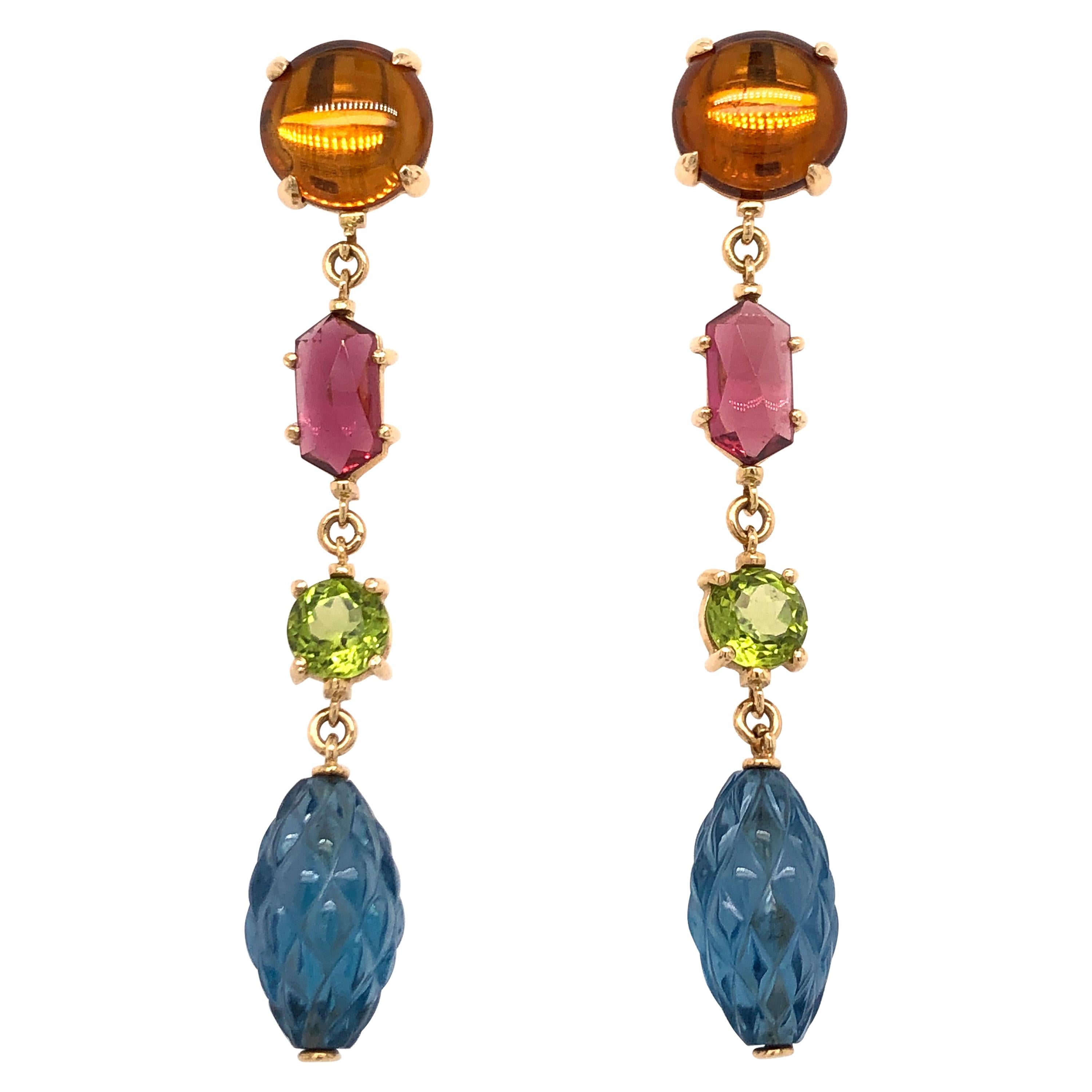 Vaid Roma Multicolored Stones Earrings