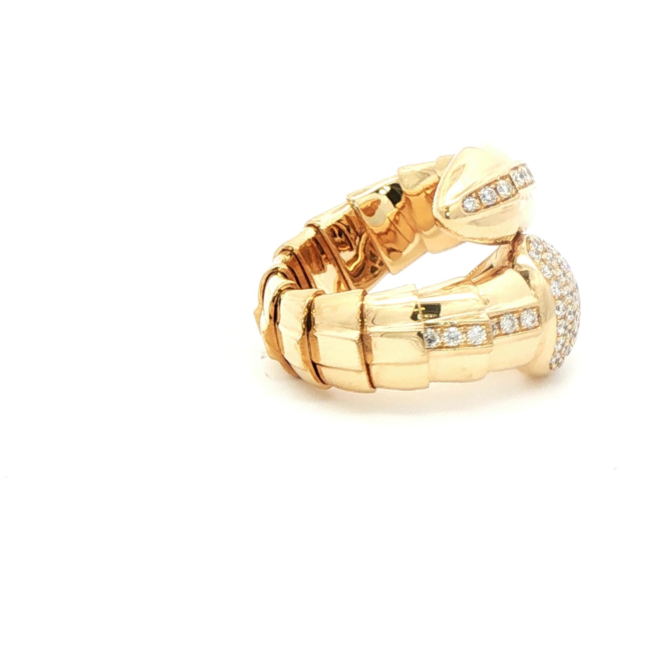 Vaid Roma Pave Diamond Italian Snake Ring In condizioni Nuovo in vendita a Bethesda, MD