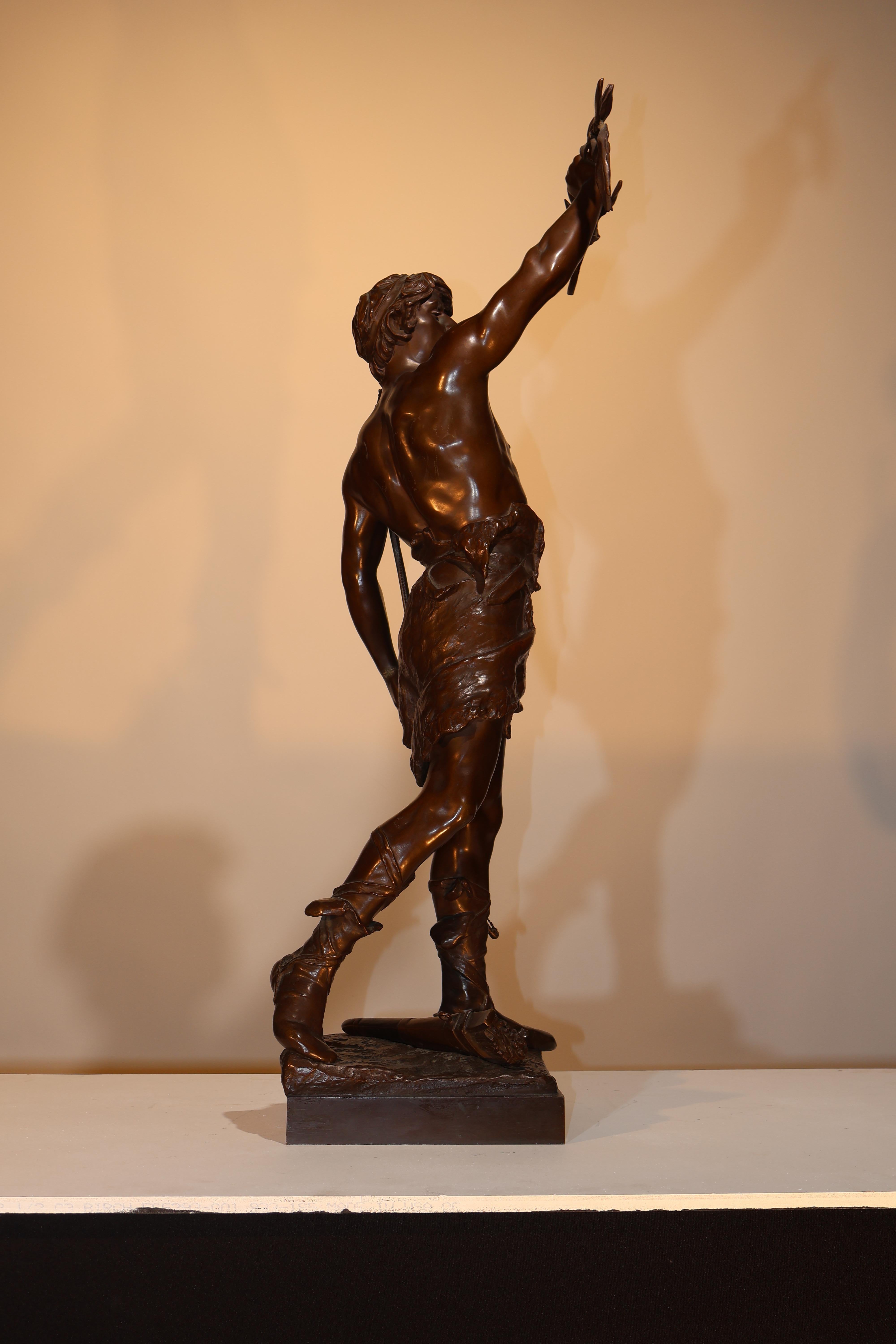 Vainqueur (Vittorioso) Bronzo francese di E. Marioton (1857-1933) in vendita 2