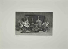 Composition of Still Life - Etching by Vairo Mongatti - 1970s