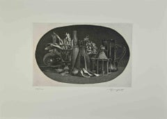 Still Life - Etching by Vairo Mongatti - 1970s