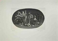 Still Life - Etching by Vairo Mongatti - 1982