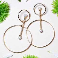 Vairochana 14K Yellow Gold Pearl Earrings by TIN HAUS