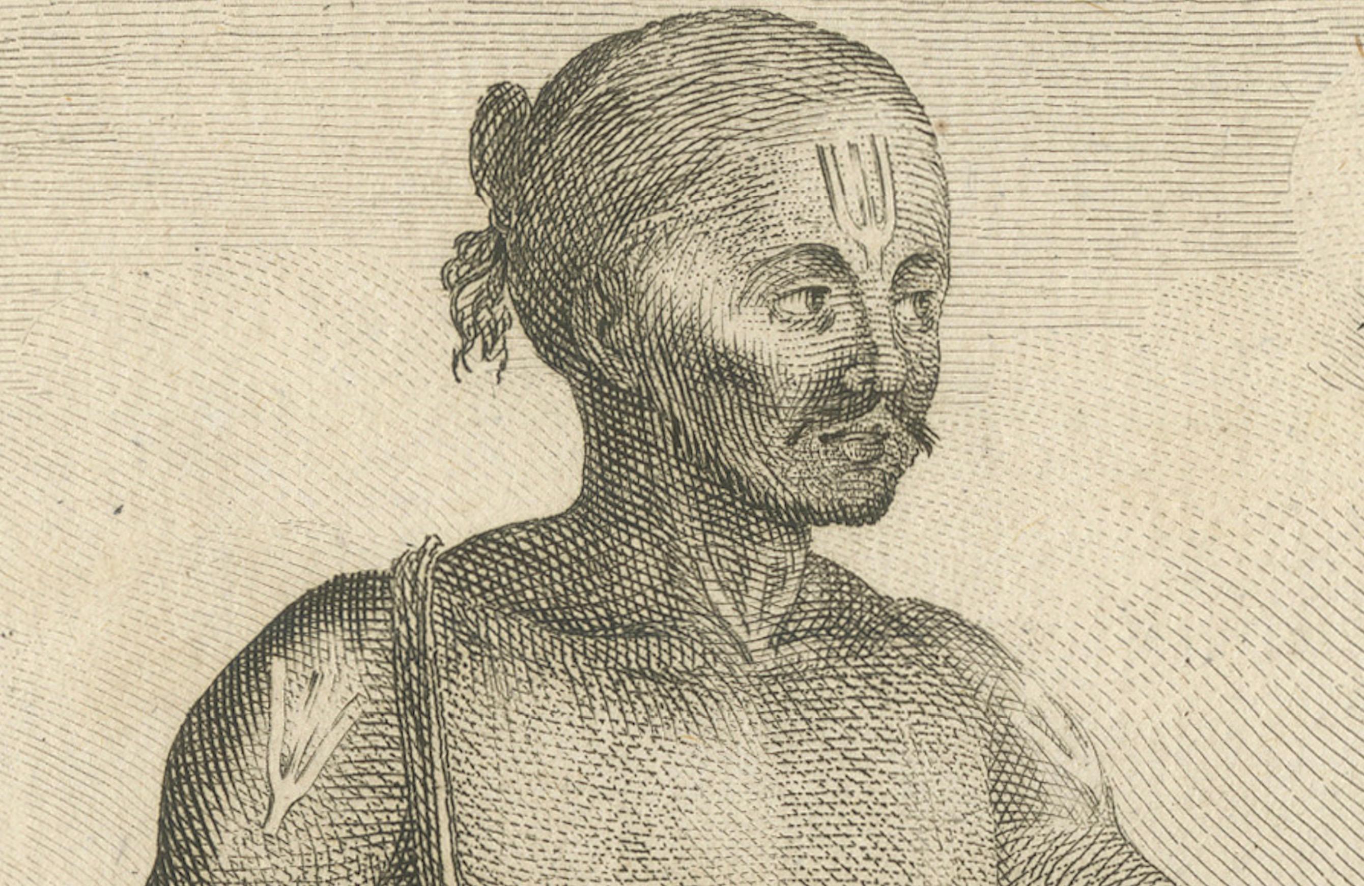 Vaishnavitischer Brahmane aus Indien - Sonnerat-Gravur, Pariser Ausgabe, 1806 (Graviert) im Angebot