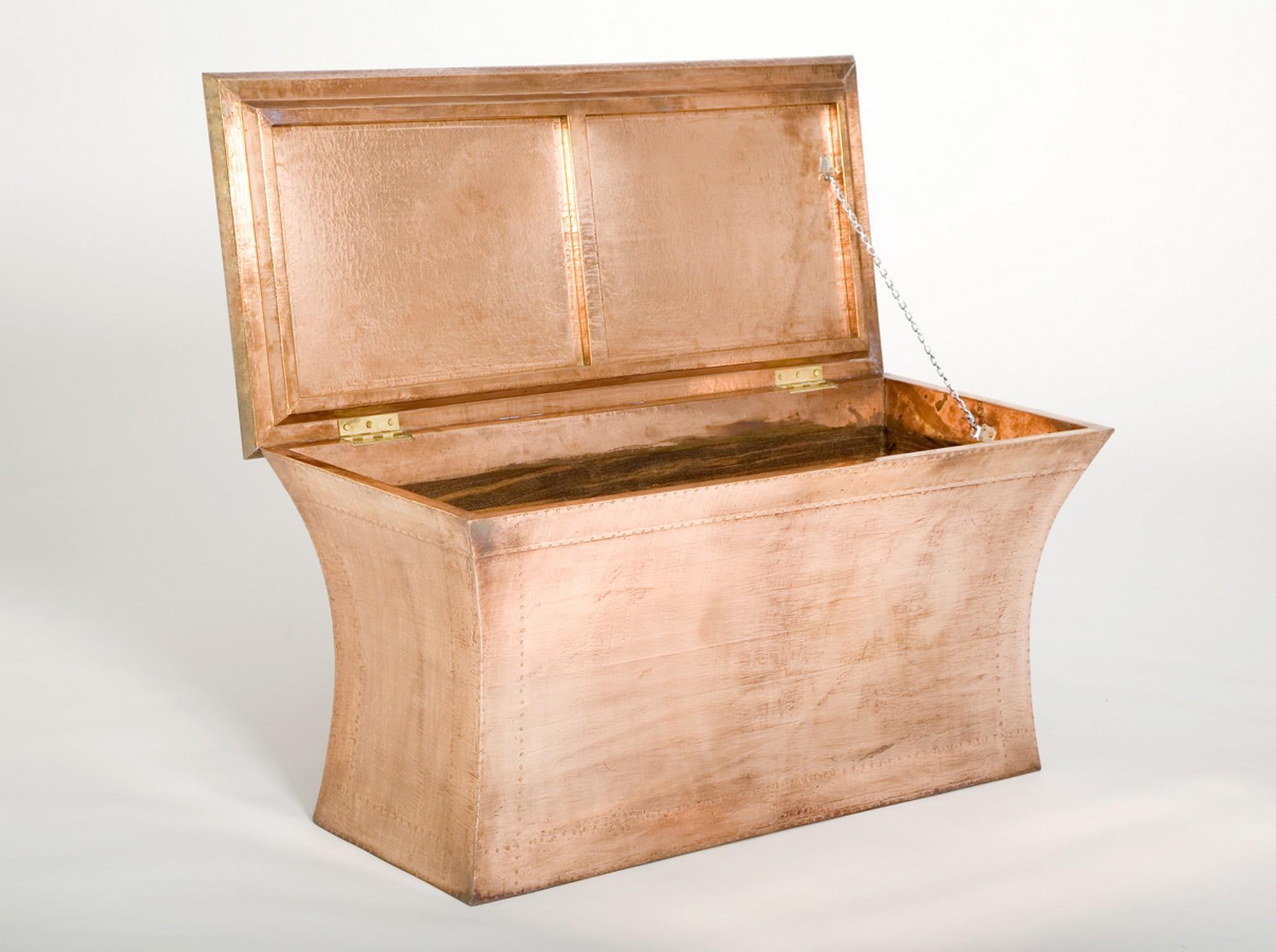 Other Vaisseau Bench in Copper Handcrafted in India by Paul Mathieu For Sale