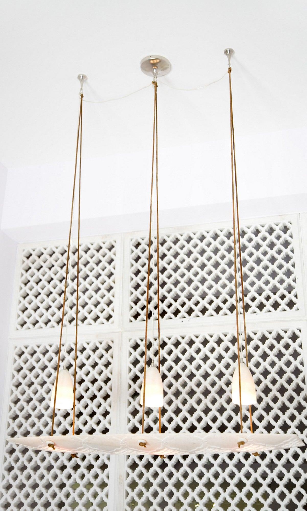 Lampadario Vaisseau Jali in marmo bianco di Paul Mathieu per Stephanie Odegard in vendita 2