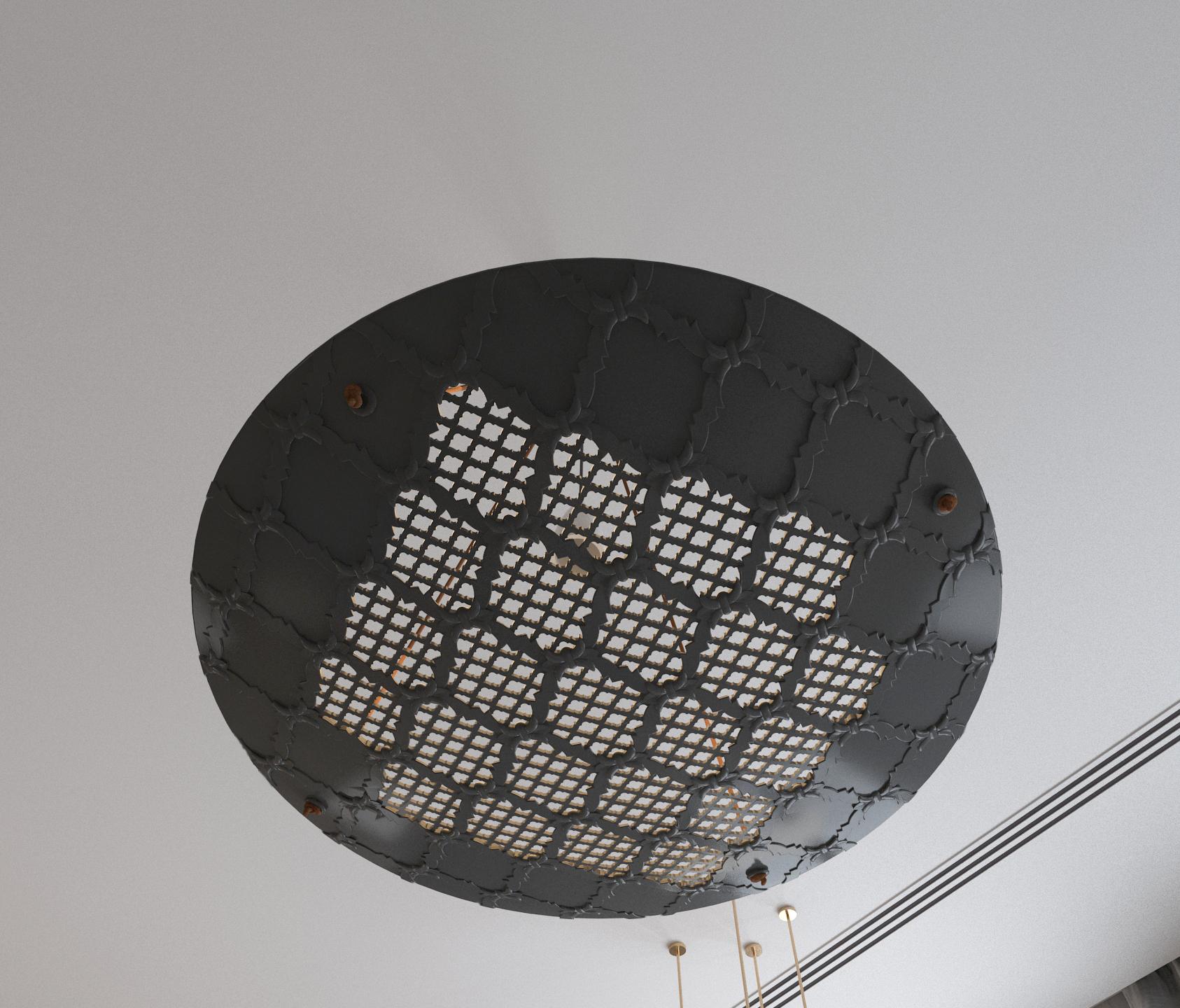 Lampadario Vaisseau Round Jali in marmo nero di Paul Mathieu In condizioni Nuovo in vendita a New York, NY