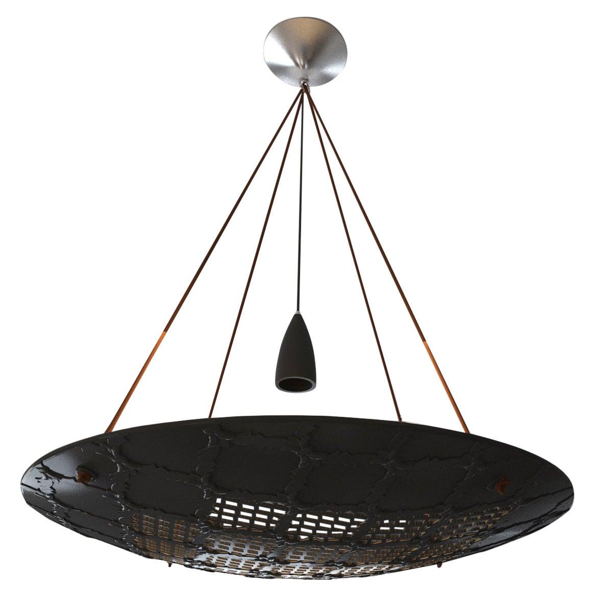 Vaisseau Round Jali Chandelier in Black Marble by Paul Mathieu For Sale
