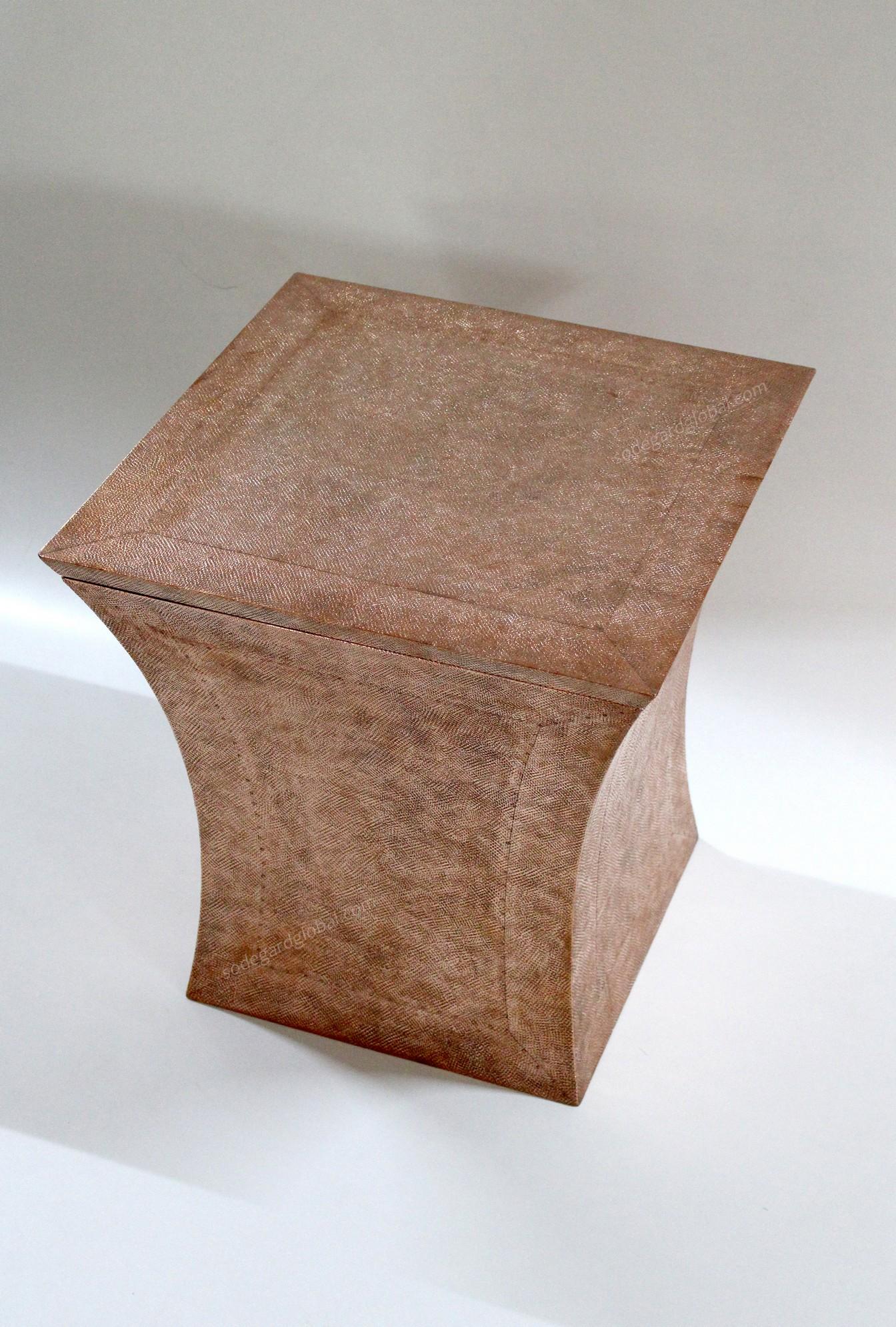 Vaisseau Side Table in Copper Clad Over Wood by Paul Mathieu  For Sale 2