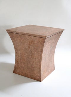 Vaisseau Side Table in Copper Clad Over Wood by Paul Mathieu