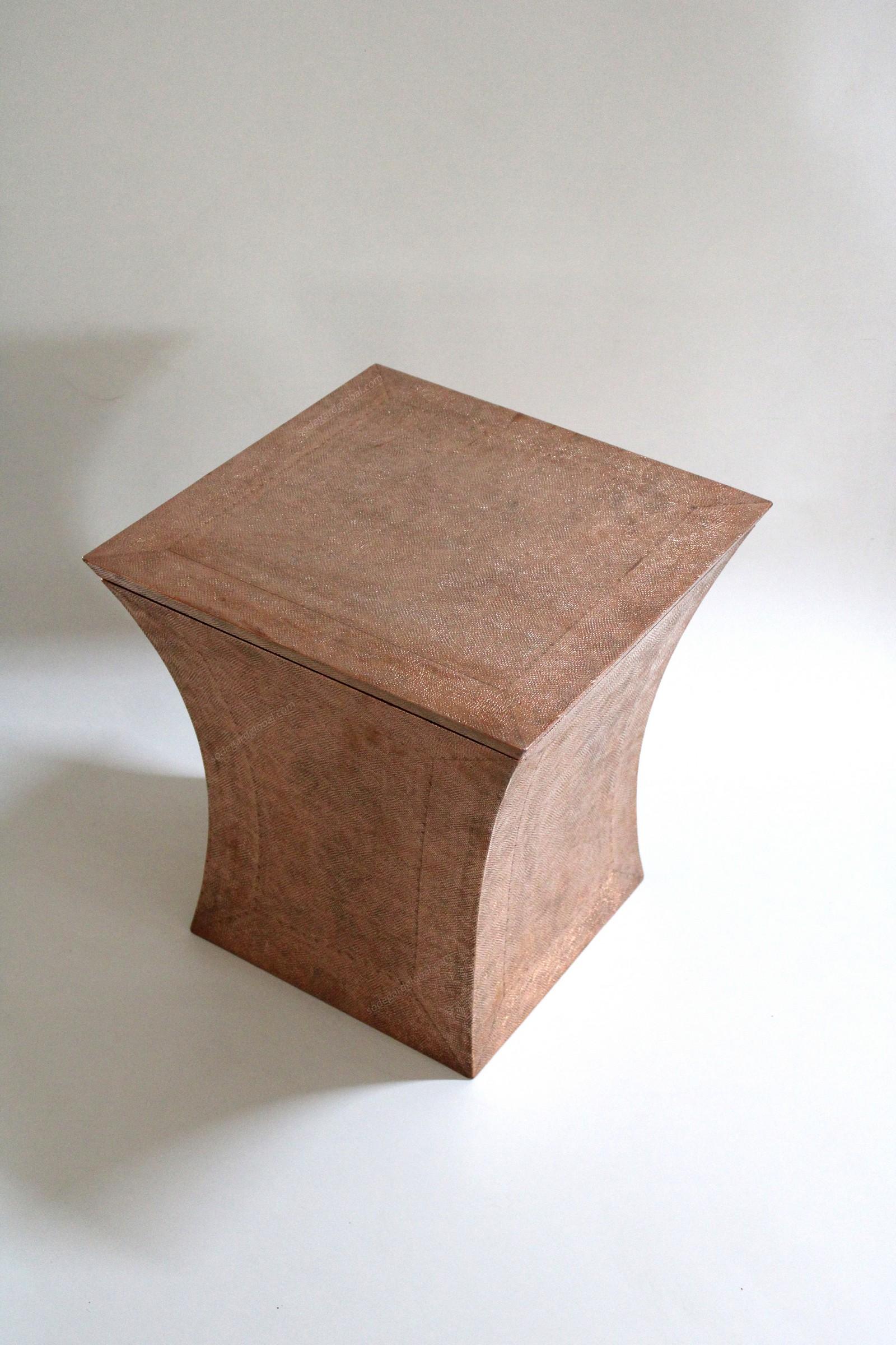 Vaisseau Side Table in Copper Clad Over Wood by Paul Mathieu  In New Condition For Sale In New York, NY